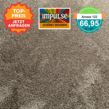 JAB Amaze – quadratische Draufsicht Velours-Teppichboden in fraise mit Preisaufdruck